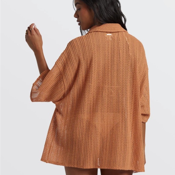 Billabong crochet beach cover up/overshirt size XS (oversized) - Picture 2 of 3